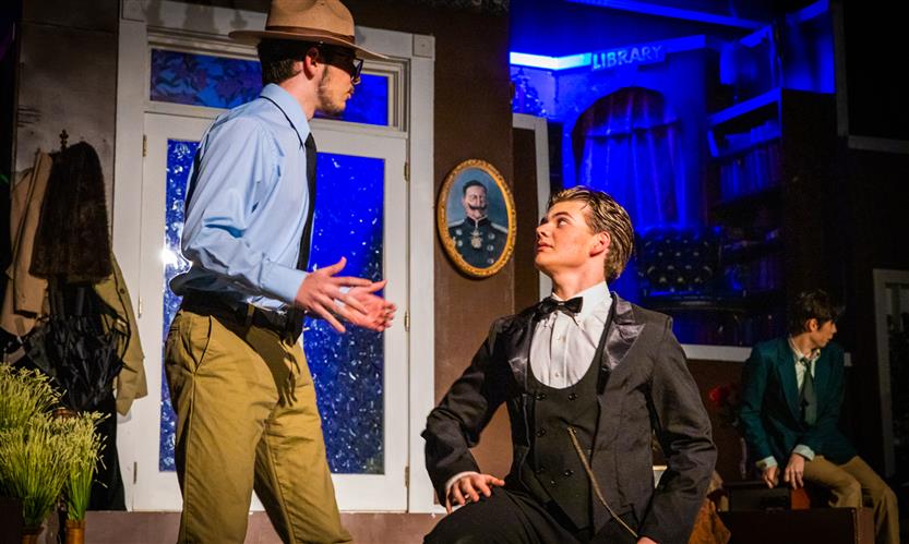 Students perform Clue onstage